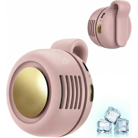 Mini ventilateur portable silencieux sans pales avec pince, 3 vitesses, idéal pour porter sur une chemise ou à la taille, en extérieur, en voyage, au bureau ou comme cadeau. (1/5)