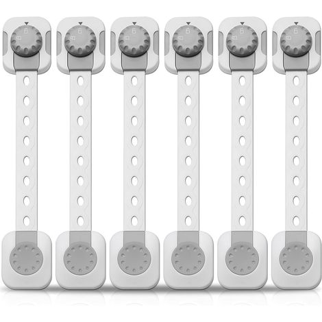Ensemble de 56 pièces, sans perçage, verrou de sécurité pour fenêtre, verrou de sécurité enfant, gris (1/5)
