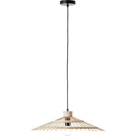 BRILLIANT Pirae Pendelleuchte 1flg schwarz/natur Innenleuchten,Pendelleuchten  1x A60, E27, 40W, geeignet für Normallampen (nicht enthalten)  In der Höhe einstellbar / Kabel kürzbar (1/4)