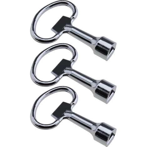 3x Triangle Armoire Électrique Clé Triangle Clé à Douille en Alliage de Zinc13x8x2mm pour Compteur d'eau à Gaz Boîte Argent (1/5)
