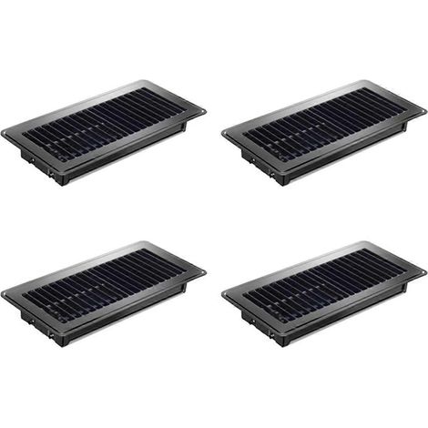 Lot de 4 grilles d'aération de sol 4 x 10 pouces, robustes, noires (1/5)