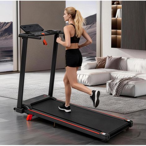 Tapis de course pliable avec inclinaison 8 %, 1-12 km/h, 120 kg, noir HAVRYA (1/5)