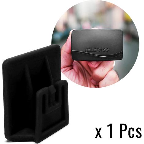 Clip per Telepass 2019 Sistema di Fissaggio Removibile, 3 x 3 cm - Confezione: 1 PEZZO - Colore: NERO