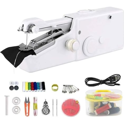 Machine à Coudre Portative, Mini Machine à Coudre Électrique pour Adulte, Facile à Utiliser pour les Débutants Point Rapide Adapté aux Vêtements Tissus Bricolage (2)