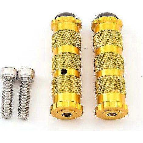 8 mm CNC-gefräste Aluminium-Motorradfußrasten für universelle Motorräder (Yamaha, Kawasaki, Honda) – Gold