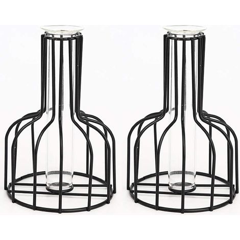 Deux vases en fer forgé noir, pour la décoration de table. (1/5)