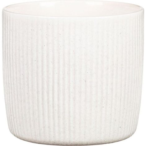 [GEBRAUCHT] B-Ware Scheurich Topfpflanzer Keramik Blumentopf Modell 909 Rund Weiß Freistehend (1/2)