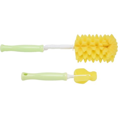 Brosse à biberon bébé avec manche rotatif 360°, éponge nettoyante portable et réutilisable pour biberons (1/5)