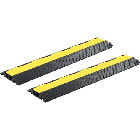 Rampes de protection de câble 2 pcs 2 canaux caoutchouc 101,5cm