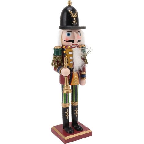 Walnussholz-Puppenfigur, Tischdekoration, Geschenk, Dekoration für Zuhause, Schlafzimmer oder Büro, Trompeter (1/5)