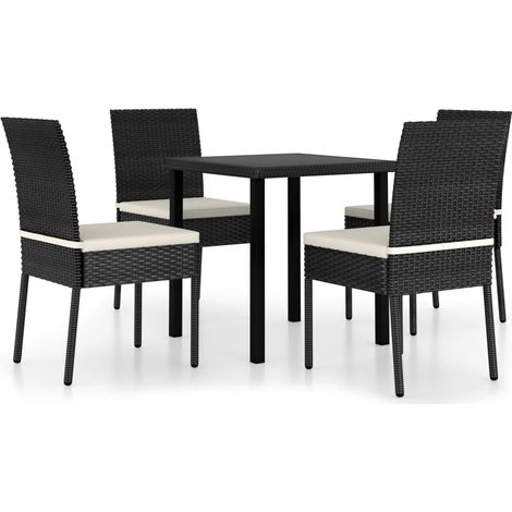 Outdoor Dining Set  Black  Poly rattan  Medium   Durable vidaXL (1/5)