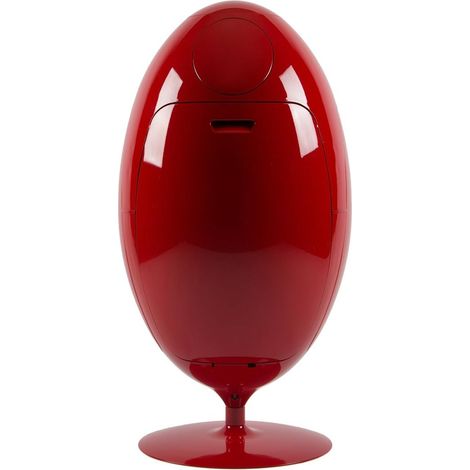SoldiDesign Ovetto Contenitore 3in1 per la Raccolta Differenziata, 54 Litri (3 Scomparti da 18 Litri), Cestino per Interno o Esterno, Pattumiera Cucina, Bidone Design - Rosso Lucido (1/4)