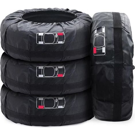 Lot de 4 Housses de Pneus de Secours de Voiture 19-23" Imperméable Anti-poussière Housses de Protection de Roue de Voiture(diamètre 80 cm)