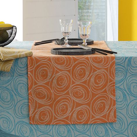 Chemin de table spirale Orange 45x150 cm