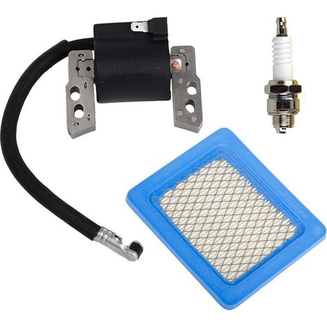 Bobine d’allumage avec filtre à air 491588 491588S pour moteurs Briggs & Stratton, remplace 695711 802574 493237 796964 492416 pour entretien tondeuse à gazon (1/4)