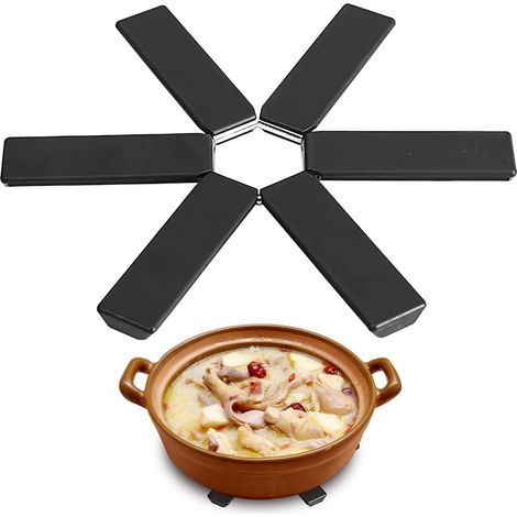 Support de pot chaud 7,68x7,68x0,39 pouces, mat isolant flexible, protection sûre, pliable, ABS 70g, pour poêle et restauration