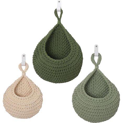 3er Set hangende Obstkorbe fur Kuche, wandmontierter Obstkorb, platzsparende Aufbewahrung (1/5)