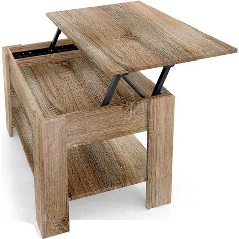 Tavolino con Alzata Legno 80x50x50 cm (1/2)