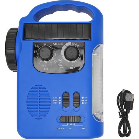 Solarbetriebenes, handkurbelbetriebenes AM/FM/SW-Überlebensradio mit LED-Taschenlampe und MP3-Player für Outdoor-Camping (1/5)