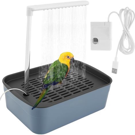 Douchette pour oiseaux, baignoire automatique pour perroquets avec robinet de circulation, bain d'eau électrique USB pour animaux de compagnie, fontaine douche pour oiseaux en cage (1/5)