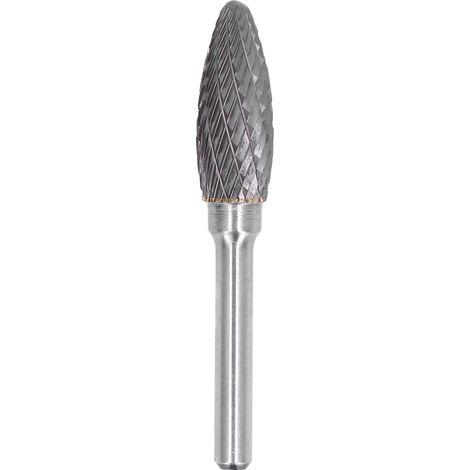 Ortviai Fraise Rotative pour Métal – HX1232 en Carbure de Tungstène YG8, Forme Flamme, 6 mm x 12 mm x 32 mm (1/5)