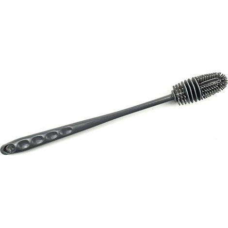 Spazzola in silicone per tazze, grigia, 26 cm, monopezzo, per lavare tazze, comprese le tazze termiche, senza zone difficilmente accessibili. (1/5)