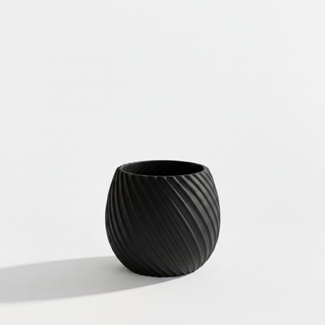 Moderner, spiralförmiger Designer-Blumentopf in Schwarz für Pflanzen (1/3)