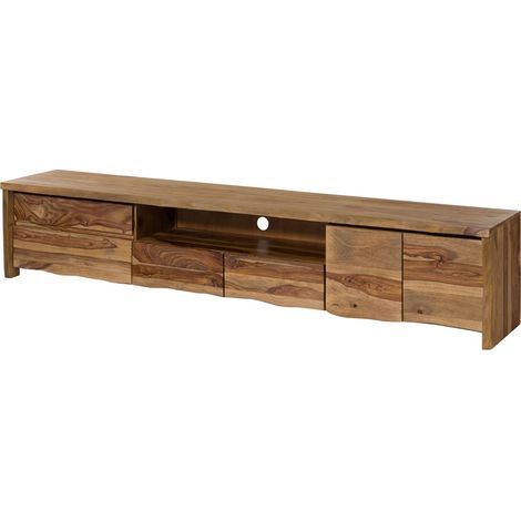 TV-Board Sheesham 260x45x50 natur lackiert / sandgestrahlt PURE SHEESHAM 225Massivmoebel24 GmbH