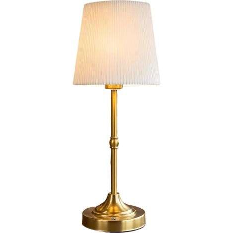Lampe de Chevet Sans Fil Rechargeable 5200 mAh – Lampe de Table LED 2700K avec Variateur Continu, Abat-Jour en Tissu et Finition Dorée pour Chambre et Salon (1/5)