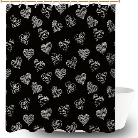 Rideau polyester pour douche 180x180 aéré bâche polyester douche pour avec accessoires assortis (1/5)