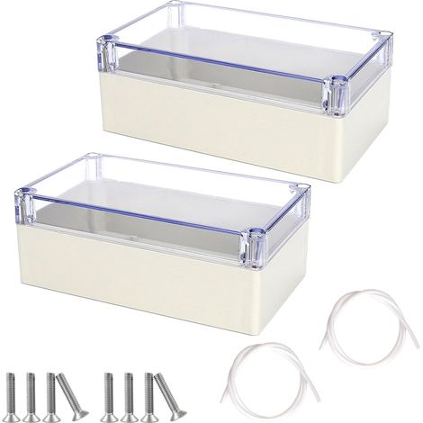 Boîtier en plastique avec couvercle transparent, boîtier vide étanche IP65, boîtier électronique, boîtier de projet, boîte de jonction, 158 x 90 x 60 mm (1/5)