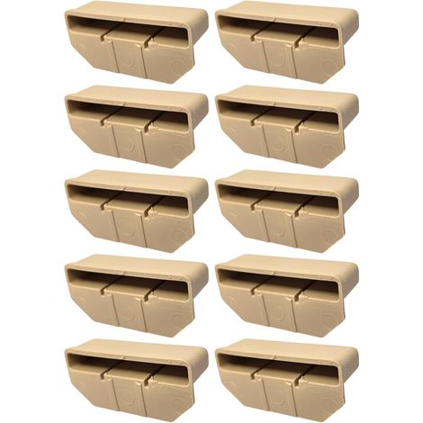 10x Embout support de latte monolatte 63 x 8 mm en plastique pour sommier Cadre Bois Embout Lit Meuble Fixation Languette Agrafe Vis, Beige (1/5)