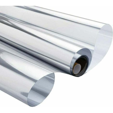 Film de confidentialité pour fenêtre en verre Film de fenêtre anti-chaleur Film de confidentialité anti-UV Film de confidentialité électrostatique Film de miroir pour fenêtre Home Office Shop 40 × 200 (1/5)