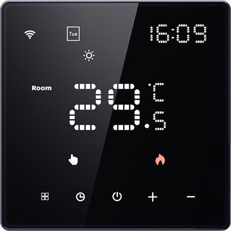 Controlador de temperatura inteligente Tuya Wifi con pantalla digital, termostato multifuncional para calderas de agua/eléctricas/de gas, panel de control táctil, compatible con (1/5)