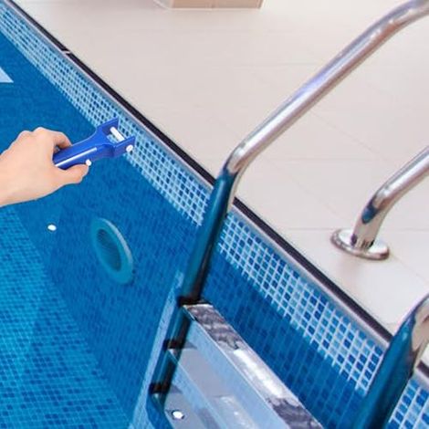 2 Pièces Poignée de Nettoyage Piscine V, Lot Abs Bleu (1/5)