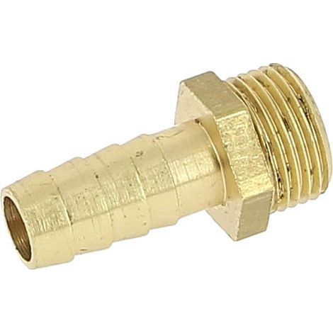 Anquier – Raccord laiton cannelé 3/8 mâle – Filetage plomberie 12x17 – Ø10 pour tuyau polyéthylène – Température max +70°C