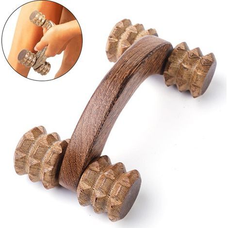 Accessoires de massage du dos, rouleau de massage musculaire pour la nuque, les épaules, les bras, les jambes et le corps, en bois (1/4)