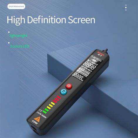 BSIDE X1 Détecteur intelligent double mode, multimètre de tension alternative sans contact NCV, stylo testeur électrique portable avec alarme sonore et lumineuse et lampe torche LED. (1/5)