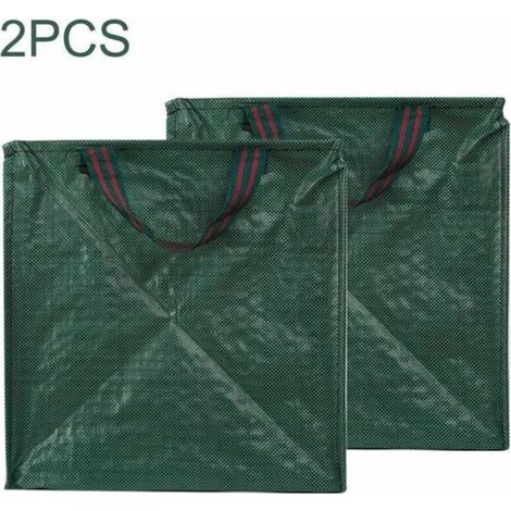Sacs de déchets de jardin Heavy Duty Square Lawn Green Collecte de déchets réutilisables 2 pièces, Extérieur (1/4)