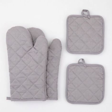 Gants four resistants chaleur 4 pieces gris pour la maison