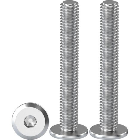 Vis à Tête Cylindrique Hexagonale M6 X 45 mm - 20 Pièces Boulons en Acier Inoxydable A2 V2A - Vis à Tête Plate Avec Six Pans Creux (1/5)