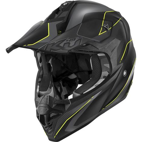 Casco de motocross KAPPA KV49 Evo Chaser, negro mate, gris y amarillo, talla L (1/4)