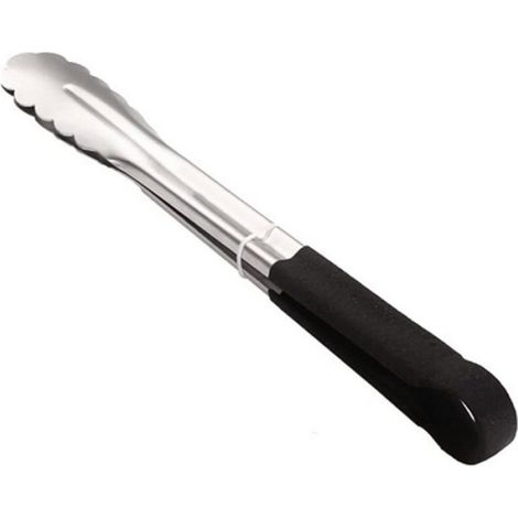 31 cm lange Grillzange aus Edelstahl – Mattschwarze, rutschfeste Griffe – Geeignet zum Grillen, Kochen und (1/5)