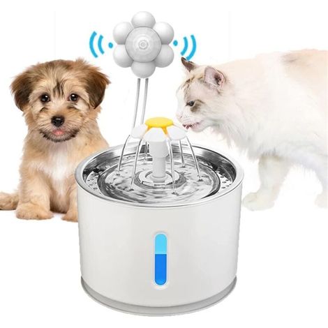 Fontaine à Boire pour Chat 2.4L, Fontaine pour Animaux de Compagnie Super Silencieuse avec Lumières LED, Filtration Multiple, Trois modes de débit d'eau, Empêcher la Combustion à Sec Pendant 72 Heures (1/4)