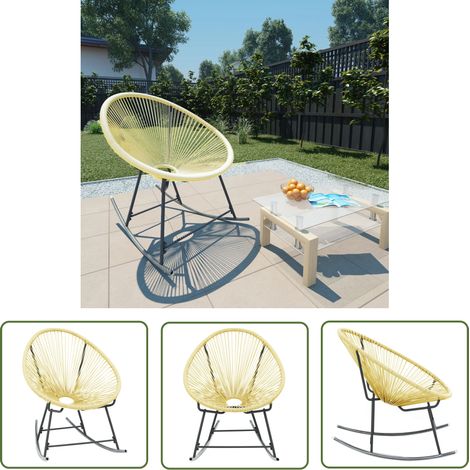 The Living Store Chaise d'extérieur Acapulco Résine tressée Beige - Chaises De Jardin - Chaises Acapulco - Mobilier De Jardin - Chaise Extérieure - Chaise Lounge (1/5)