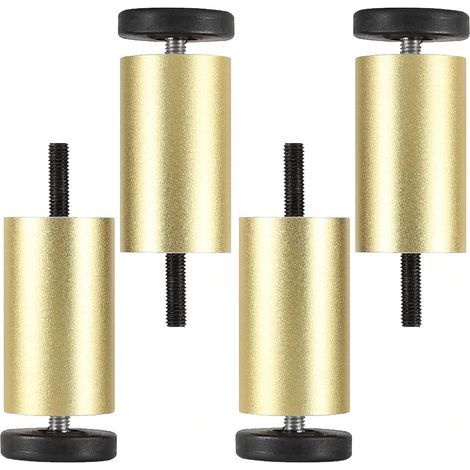 Adjustable furniture legs in aluminum alloy – 4 sets of round gold legs – 12 cm (1/5)
