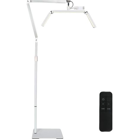 Lampada da terra, testa girevole, luminosità regolabile, BIANCA (1/2)