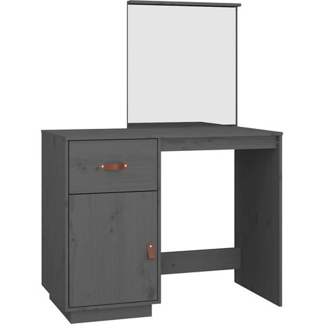 Maison Exclusive - Schminktisch Grau 95x50x134 cm Massivholz Kief (1/5)