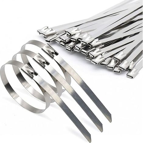 royaluxe -100 Pièces Attaches de câble Robustes. Collier de serrage inox en Acier Inoxydable Serre-câbles Autobloquante 4.6x300mm (1/5)