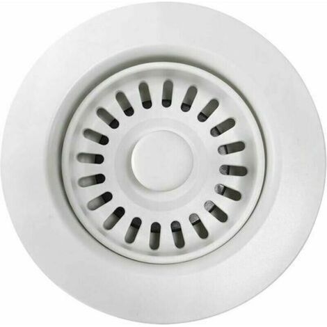 Bonde évier en polymère blanc Filtre à panier amovible Compatible éviers en granit, cuivre, acier inoxydable Ø 4,5 cm